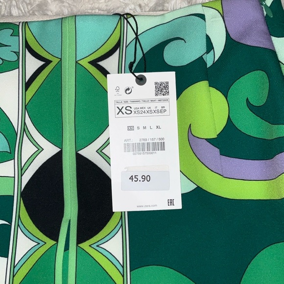ZARA Green Mod 60’s inspired skirt NWT XS ST Patrick’s Day SALE 🍀 💚 - Picture 9 of 10